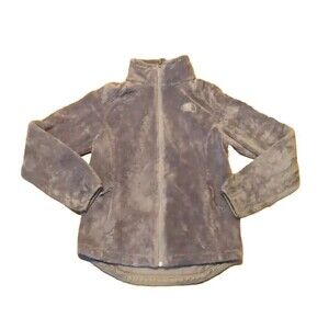 The North Face Jacket Womens Small Gray Full Zip Fleece Fuzzy Long Sleeve